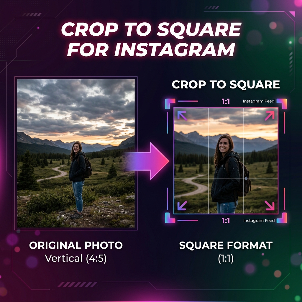 Crop images to the right size for Instagram, YouTube, TikTok
